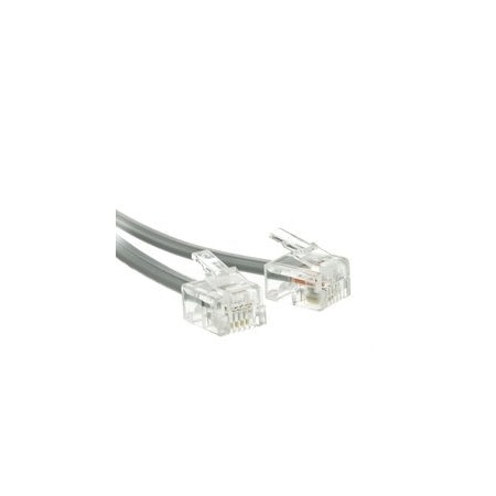 Cable Wholesale Telephone Cord (Voice), RJ11, 6P / 4C, Silver Satin, Reverse, 14 foot 8101-64214